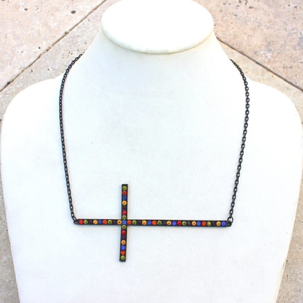 Large 4" Cross Necklace - New w/Tags